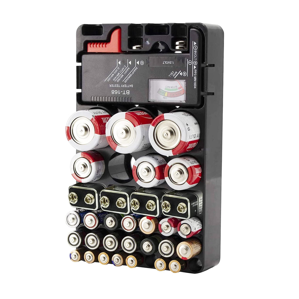 Battery Organizer & Tester With Battery Slots Cell Batteries