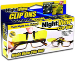 Night View Night Vision Clip On Glasses, Yellow, One Size