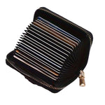 Minimalist Zip Around Wallet, Black - Holds up to 20 Cards