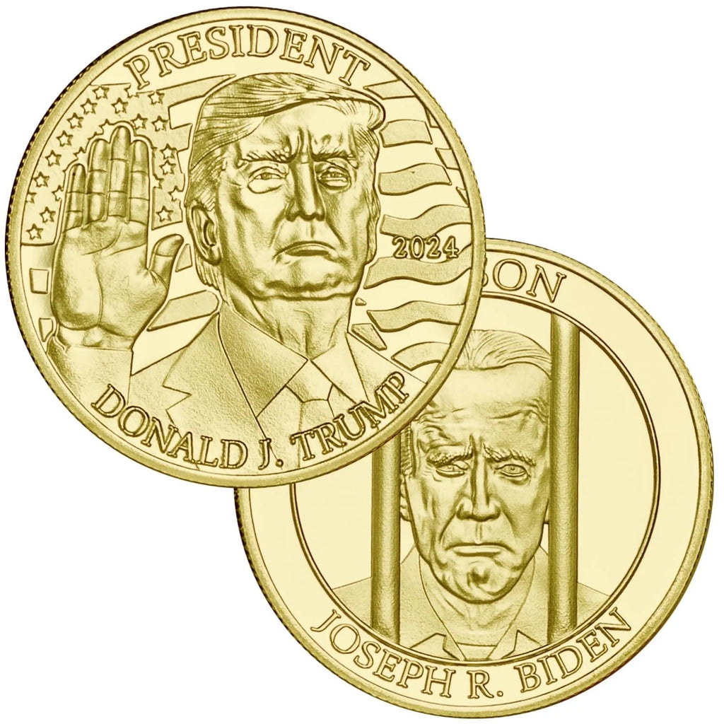 Donald Trump 2024 Commemorative Coin Gold Collectible Display Case Certificate