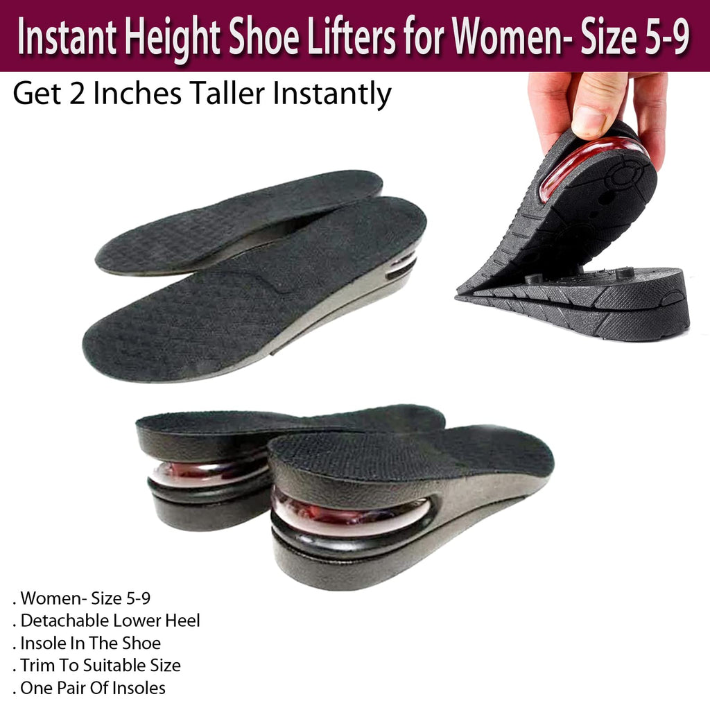Instant Height Shoe Lifters for Women- Size 5-9