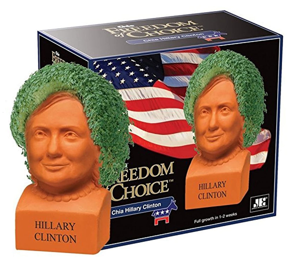 Chia Pet Planter - Freedom of Choice Hillary Clinton- Happy