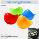 Silicone Egg Poacher Pods - 4 Pack - Versatile Nonstick Pods for Perfect Eggs