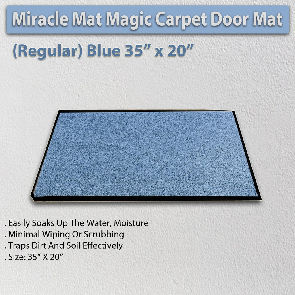 Miracle Mat Magic Carpet Door Mat - Regular Size - Blue
