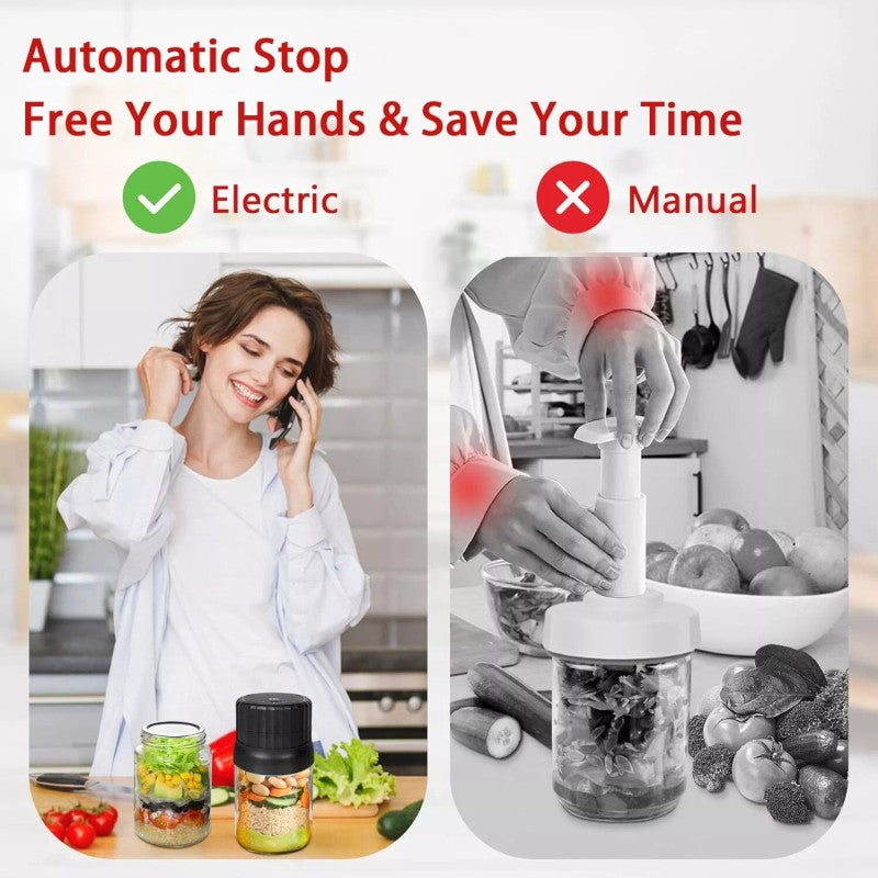 Electric Mason Jar Vacuum Sealer Cordless 200Pcs Wide Mouth