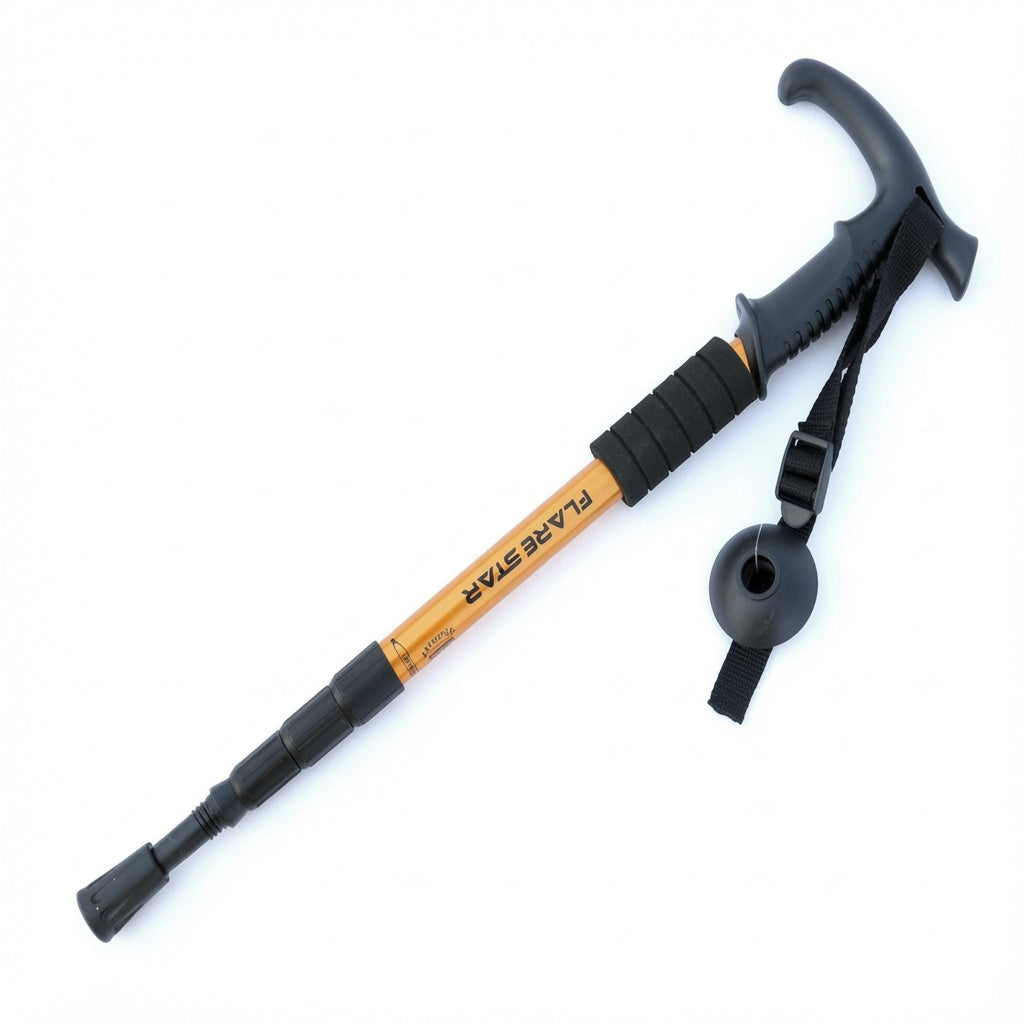Flare Star Adjustable Telescopic Trekking Poles - Collapsible Hiking Walking Sticks (Assorted)