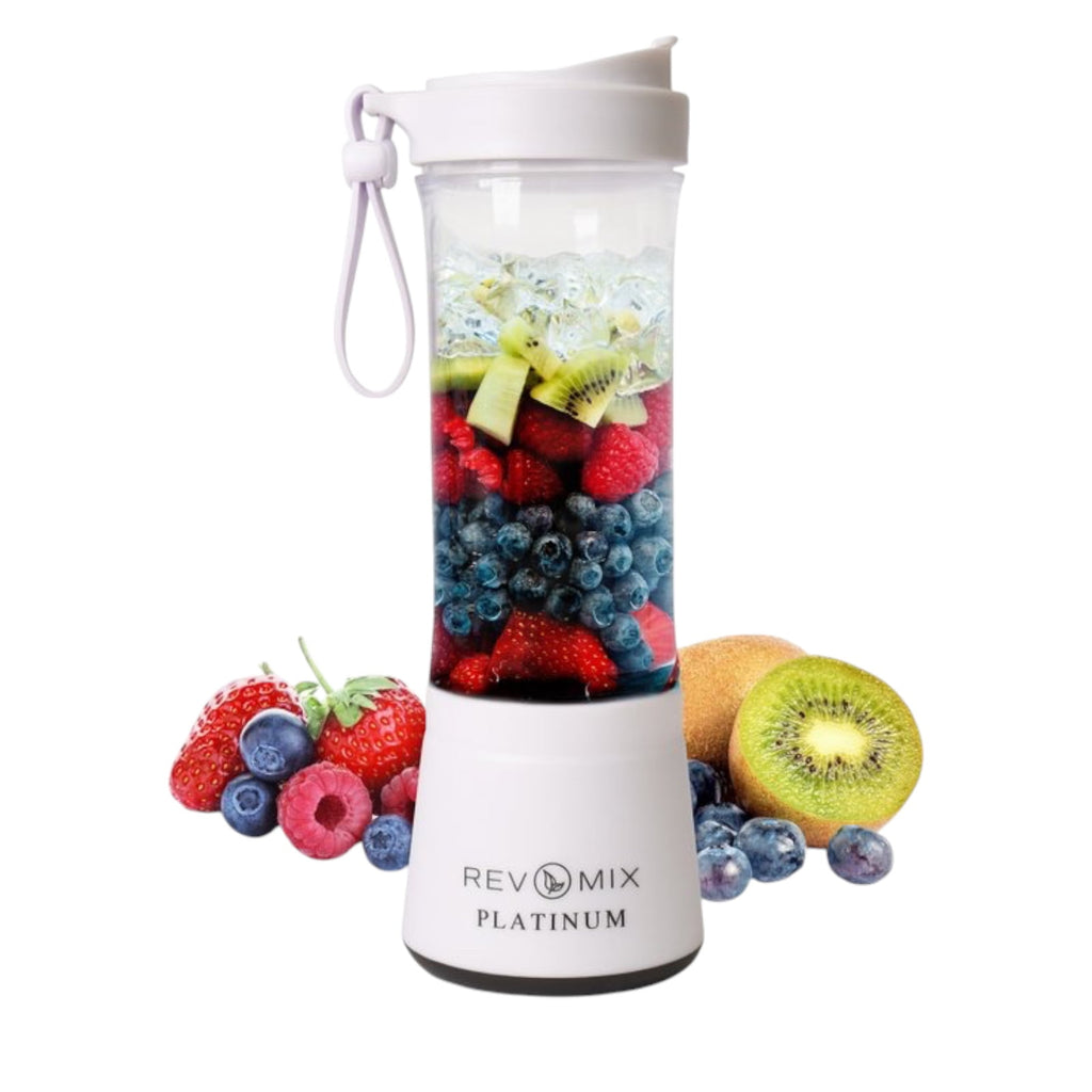 Handy Gourmet RevMix Platinum for Smoothies & Shakes On The Go, 12 oz. (White)