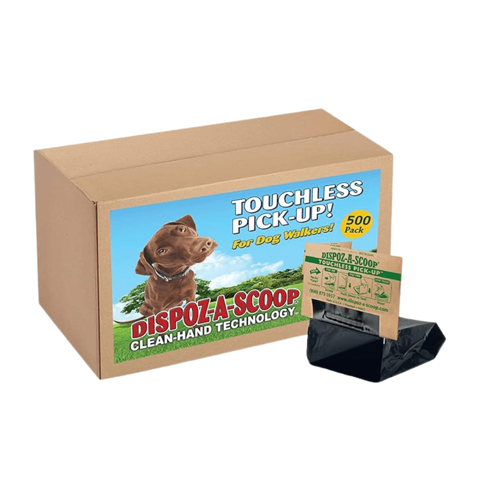 HealthPro Dispoz-A-Scoop – No Touch, No Mess, No Odor, Sanitary Dog Poop Scoopers –  500 Pack