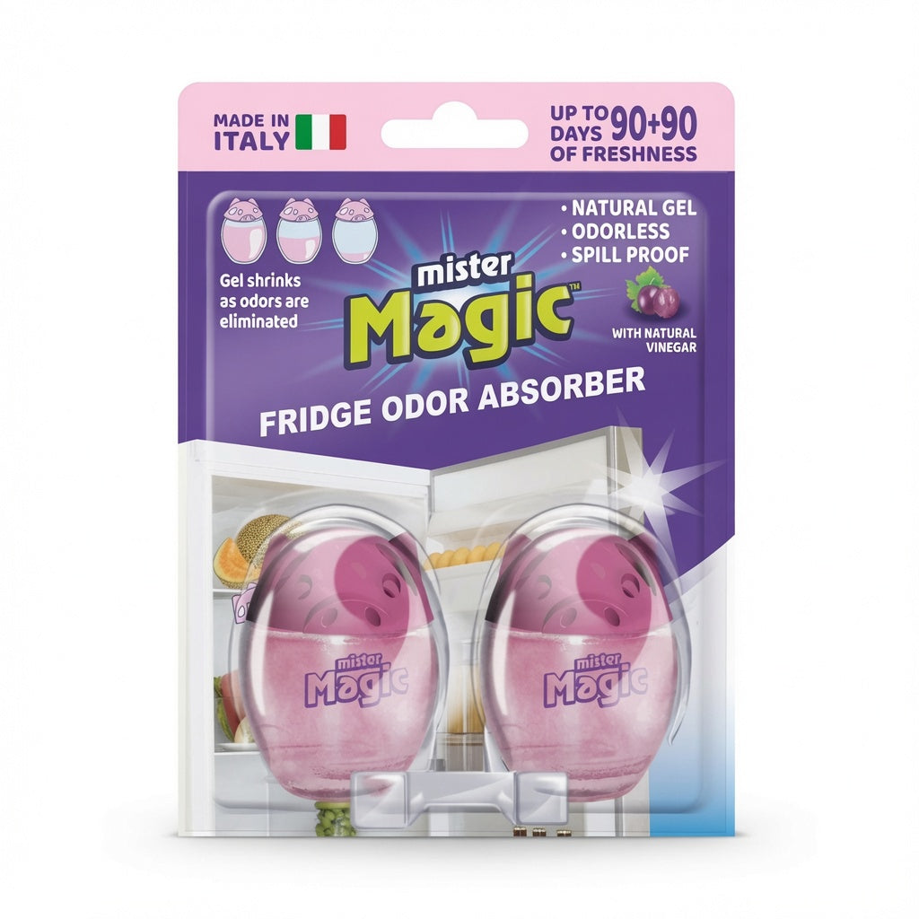 Mister Magic Fridge Odor Absorber - Refrigerator Deodorizer Eliminator (Vinegar)