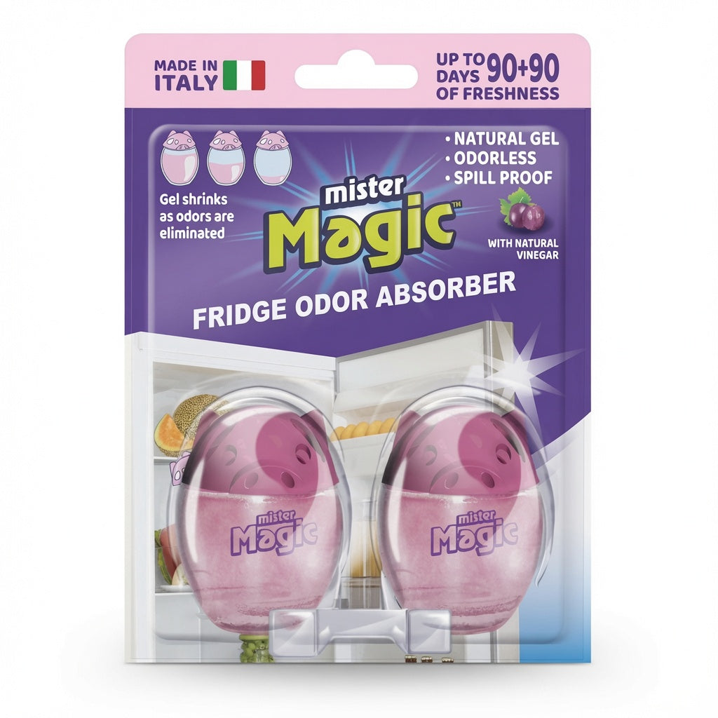 Mister Magic Fridge Odor Absorber - Refrigerator Deodorizer Eliminator (Vinegar)