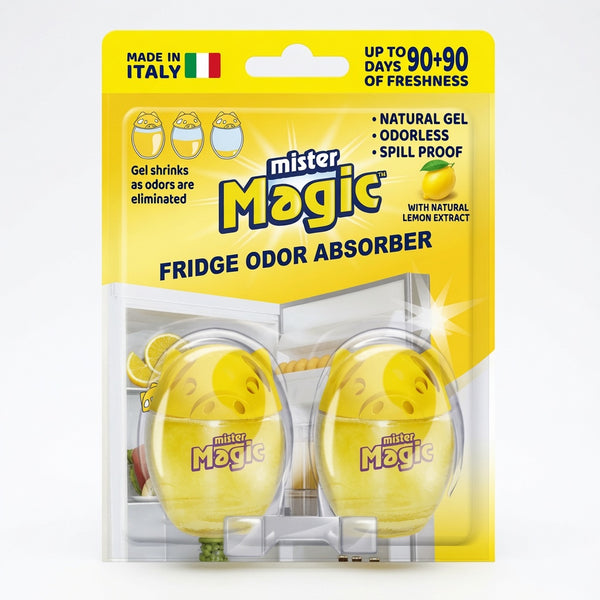 Mister Magic Fridge Odor Absorber - Refrigerator Deodorizer Eliminator (Lemon)