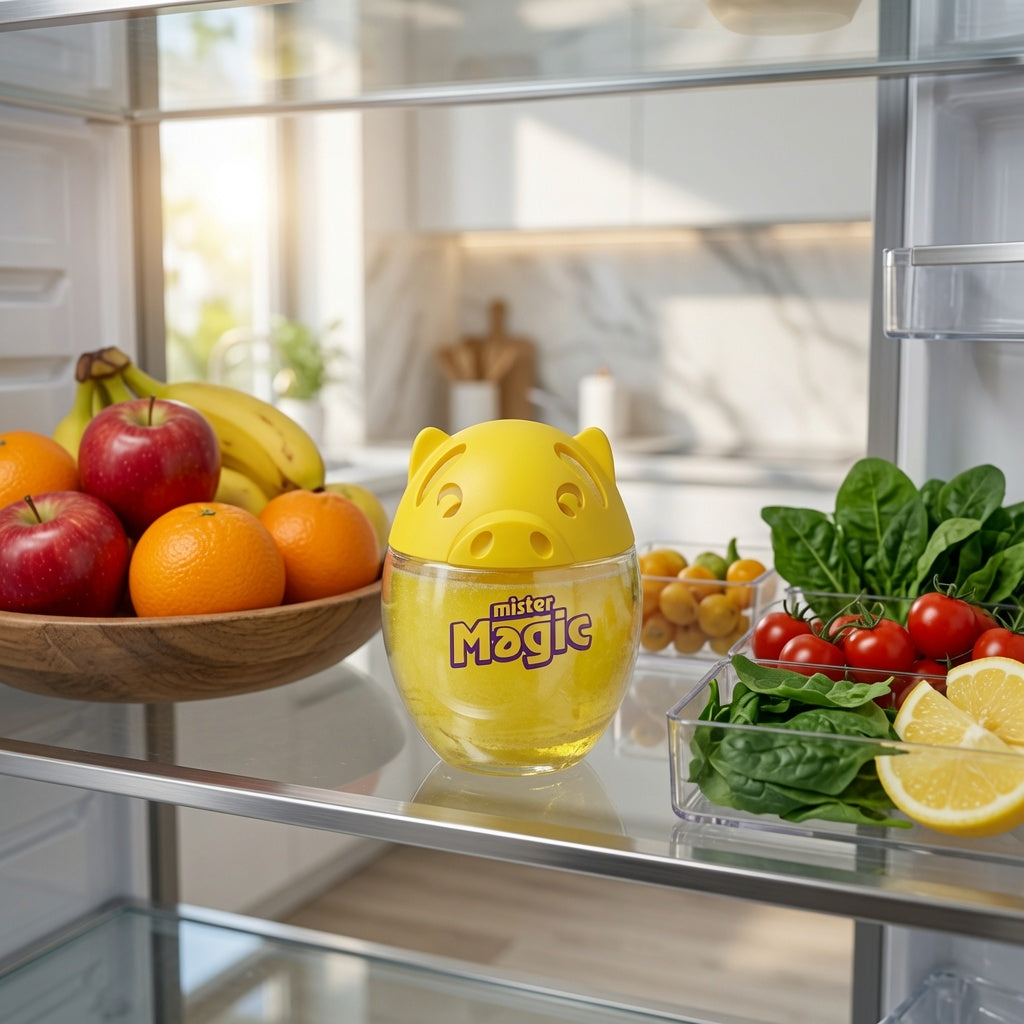Mister Magic Fridge Odor Absorber - Refrigerator Deodorizer Eliminator (Lemon)