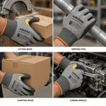 Manusage A5 Cut Resistant Gloves 3 Pair HPPE Nitrile Grip - Unisex