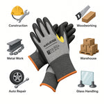 Manusage A5 Cut Resistant Gloves 3 Pair HPPE Nitrile Grip - Unisex