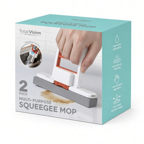 TOTAL Vision Foldable Desktop Squeegee Mop 2-Pack