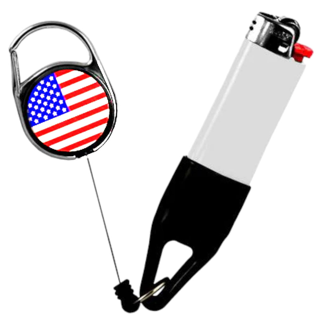 Lighter Leash Retractable Lighter Holder - American Flag- Standard Size(1)