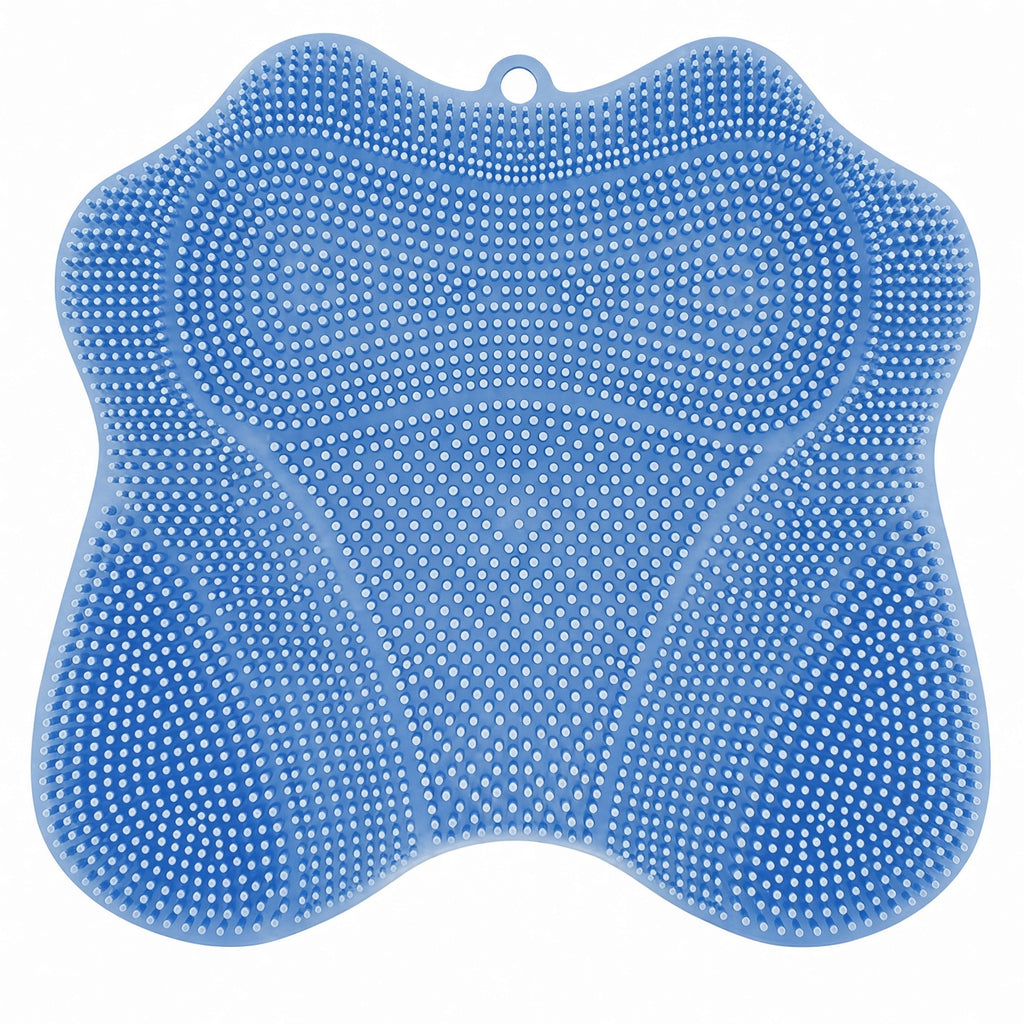 Dual-Purpose Silicone Shower Foot & Back Scrubber Mat, Blue