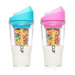 The CrunchCup XL - A Portable Cereal Cup  -  Pink & Blue