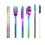 EcoVessel WanderWare 6-Pc Rainbow Steel Utensil Set