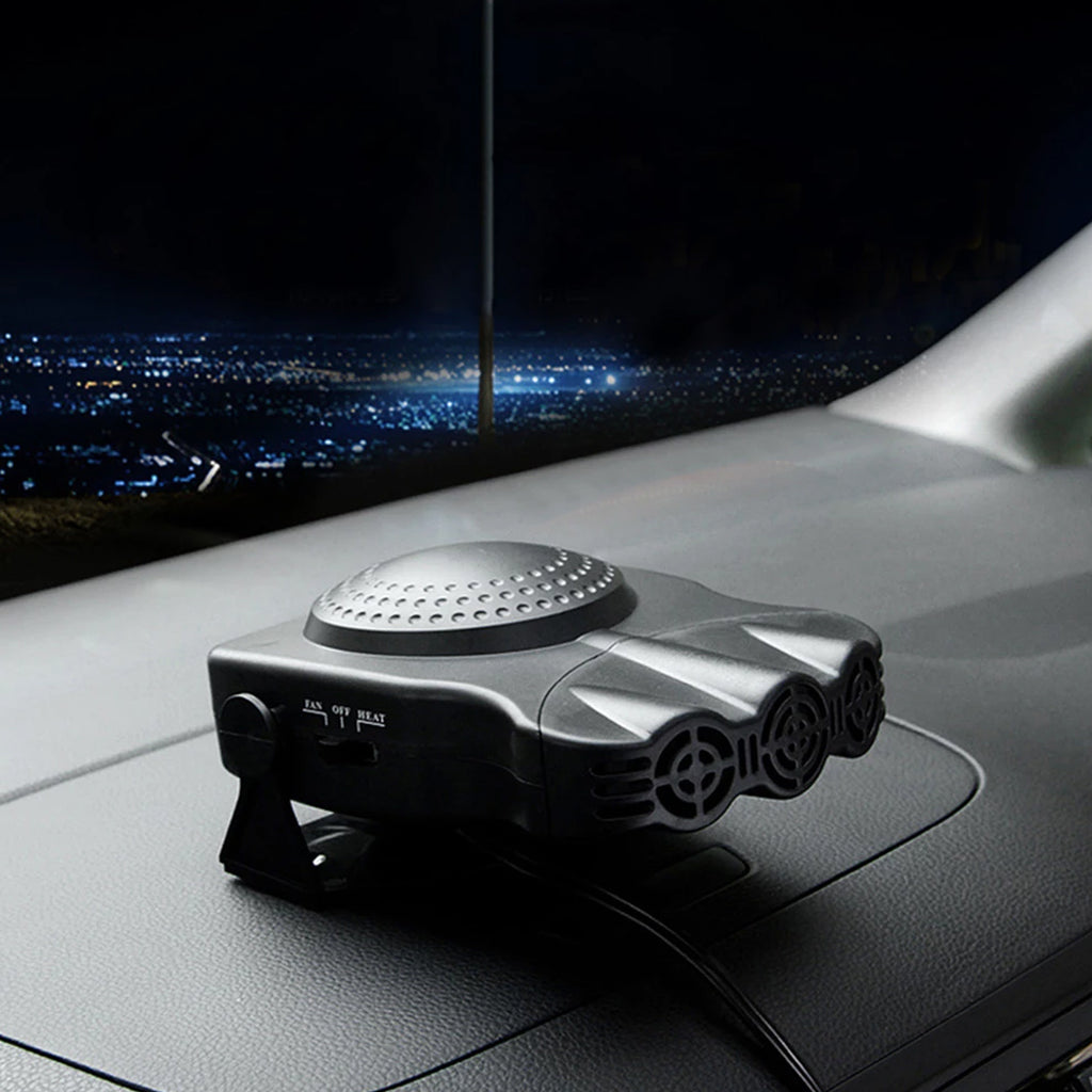Portable Car Heater Fan (Black) 2-in-1 Defrost Defog & Cooling Vent Fan