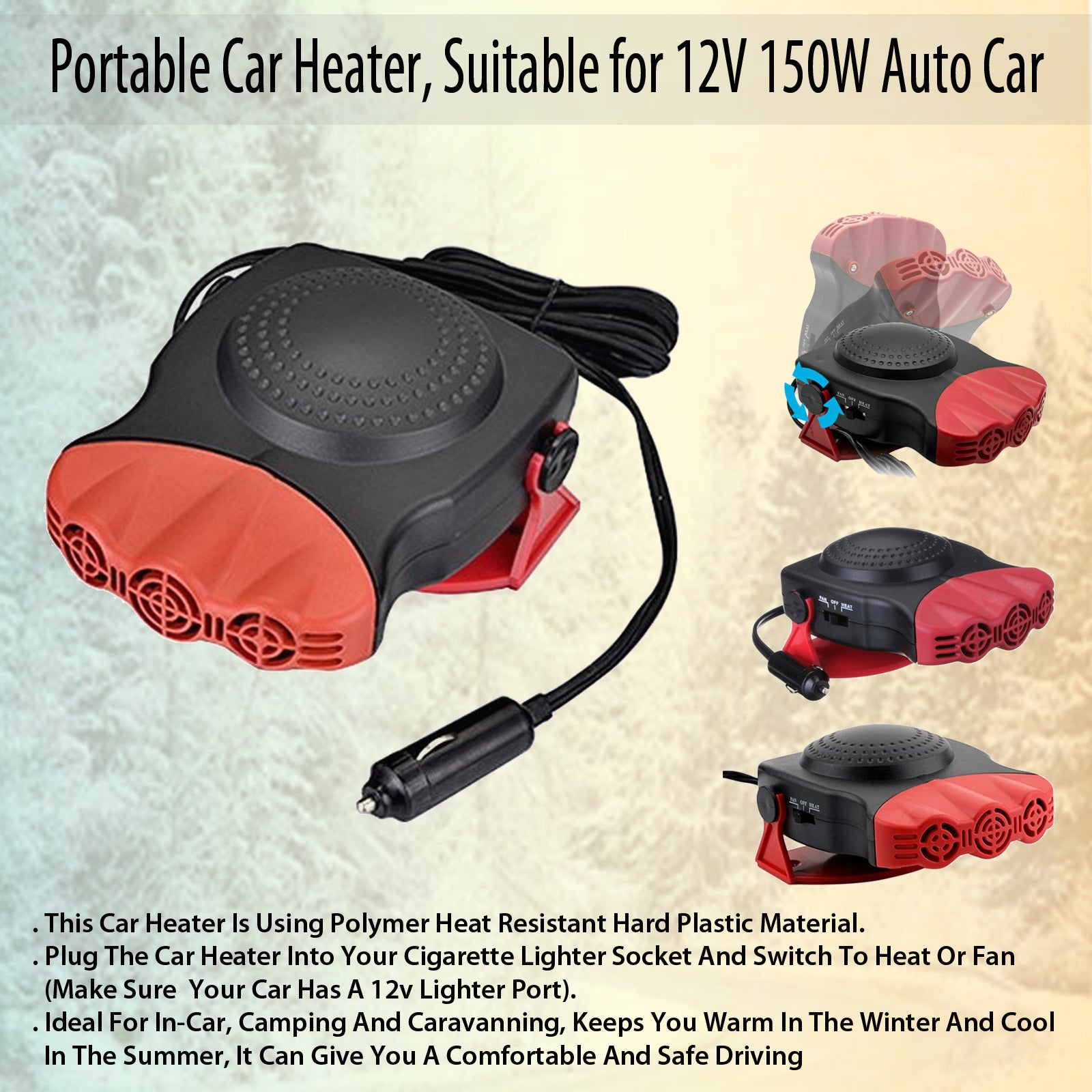 Defroster 12 Volt Heater Walmart Portable Car Heater 12V 150W Car