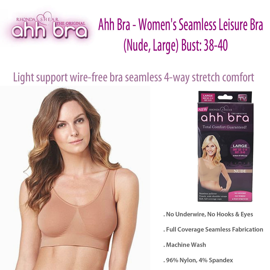  Women's Seamless Leisure Bra (Nude, Large) Bust: 38-40