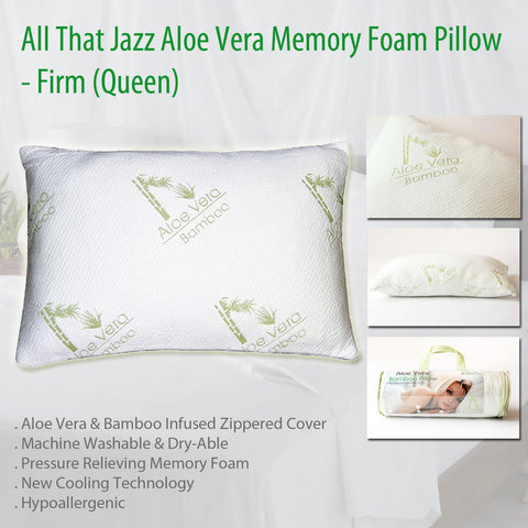 All That Jazz Aloe Vera Memory Foam Pillow - Firm (Queen)