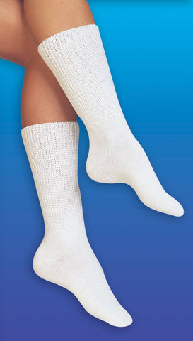 Support Socks - Great for Diabetics - White, MEDIUM  Size