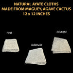 Ayate Spa Cloth - Fine, Medium and Coarse Texture - 12 x 12" - 3 Pack