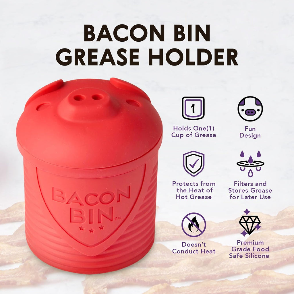 Bacon Bin - Grease Strainer & Collector| Holds up to 1 Cup