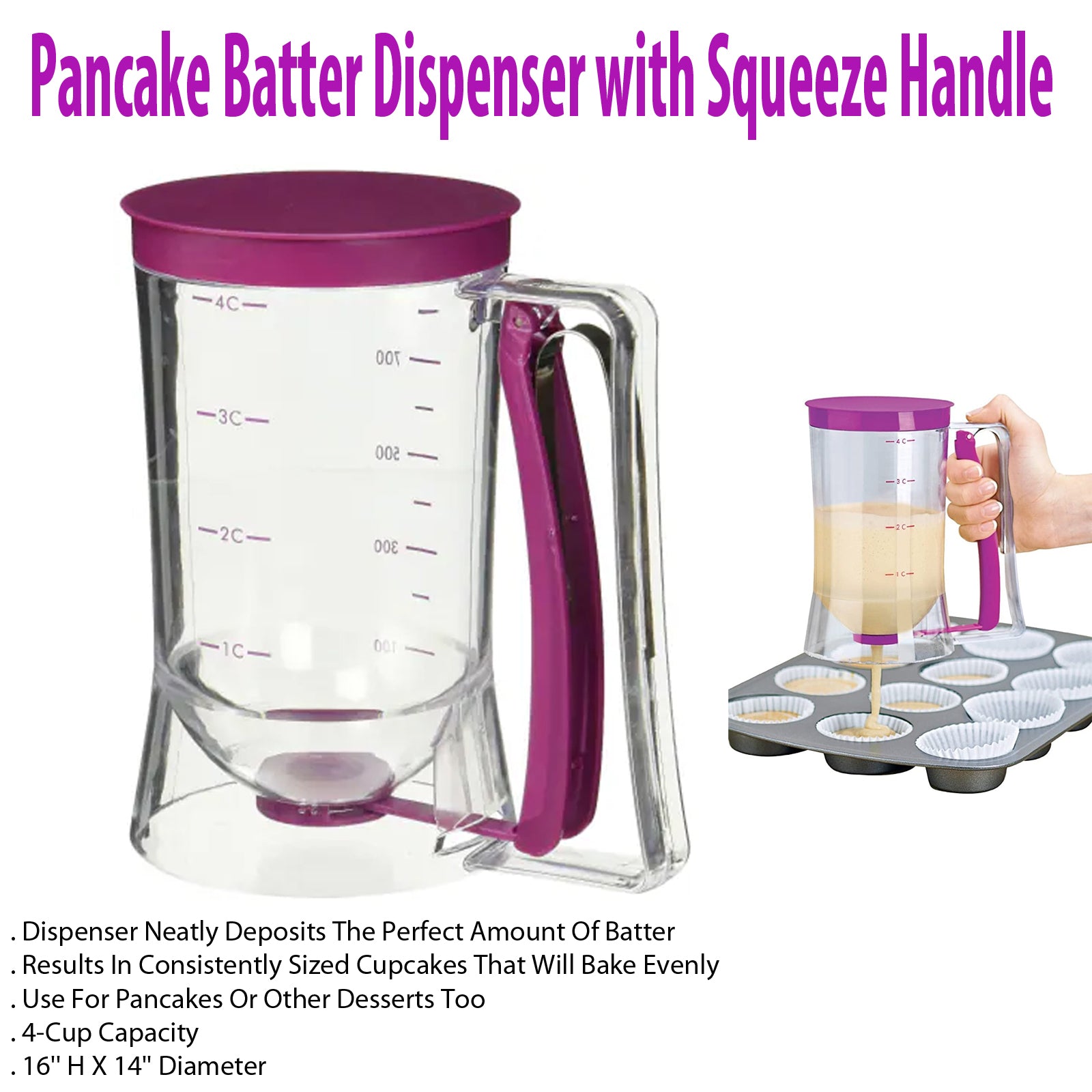Pancake Batter Dispenser - 4 Cup  Pancake batter dispenser, Pancake batter,  Batter