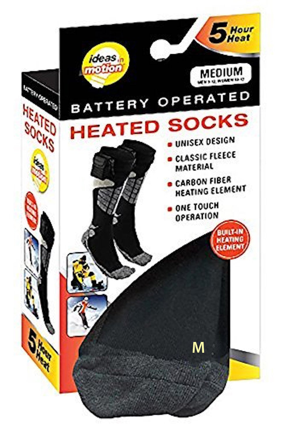 Ideas In Motion Battery Operated Heated Socks - Medium (M 9-12, W 10-13)