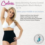 Belvia Shapewear Slimming Tummy Control Shaping Briefs (Black) Medium 12-14