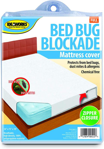 Bed Bug Blockade Mattress Cover- High-Density Polypropylene Mattress Pads Covers Full Size (54" X 75" X10")