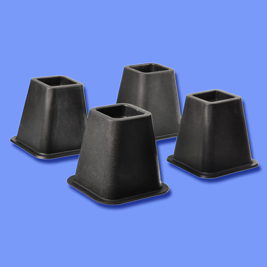 Trademark Home Collection 4-Pack Bed Risers, 6-Inch, Black