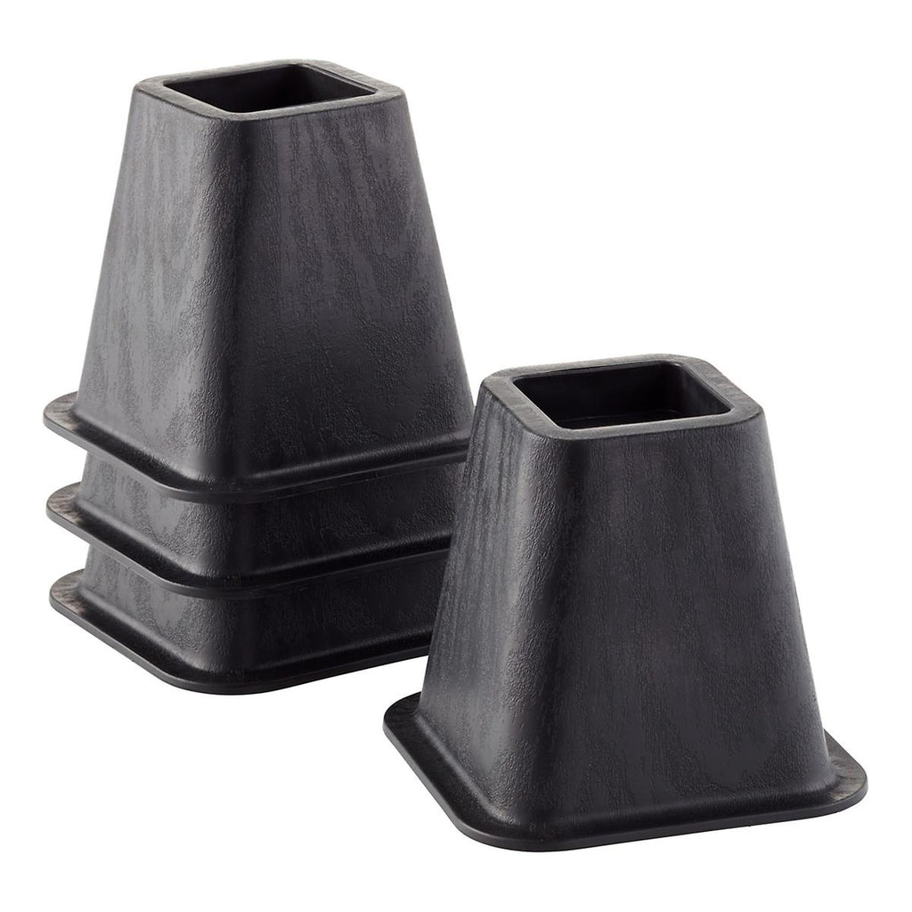 Trademark Home Collection 4-Pack Bed Risers, 6-Inch, Black