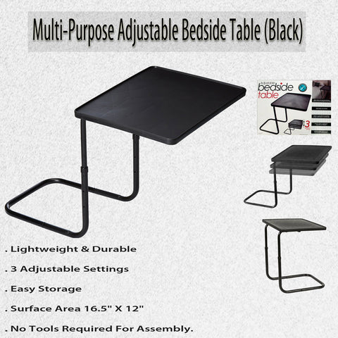 black bedside table