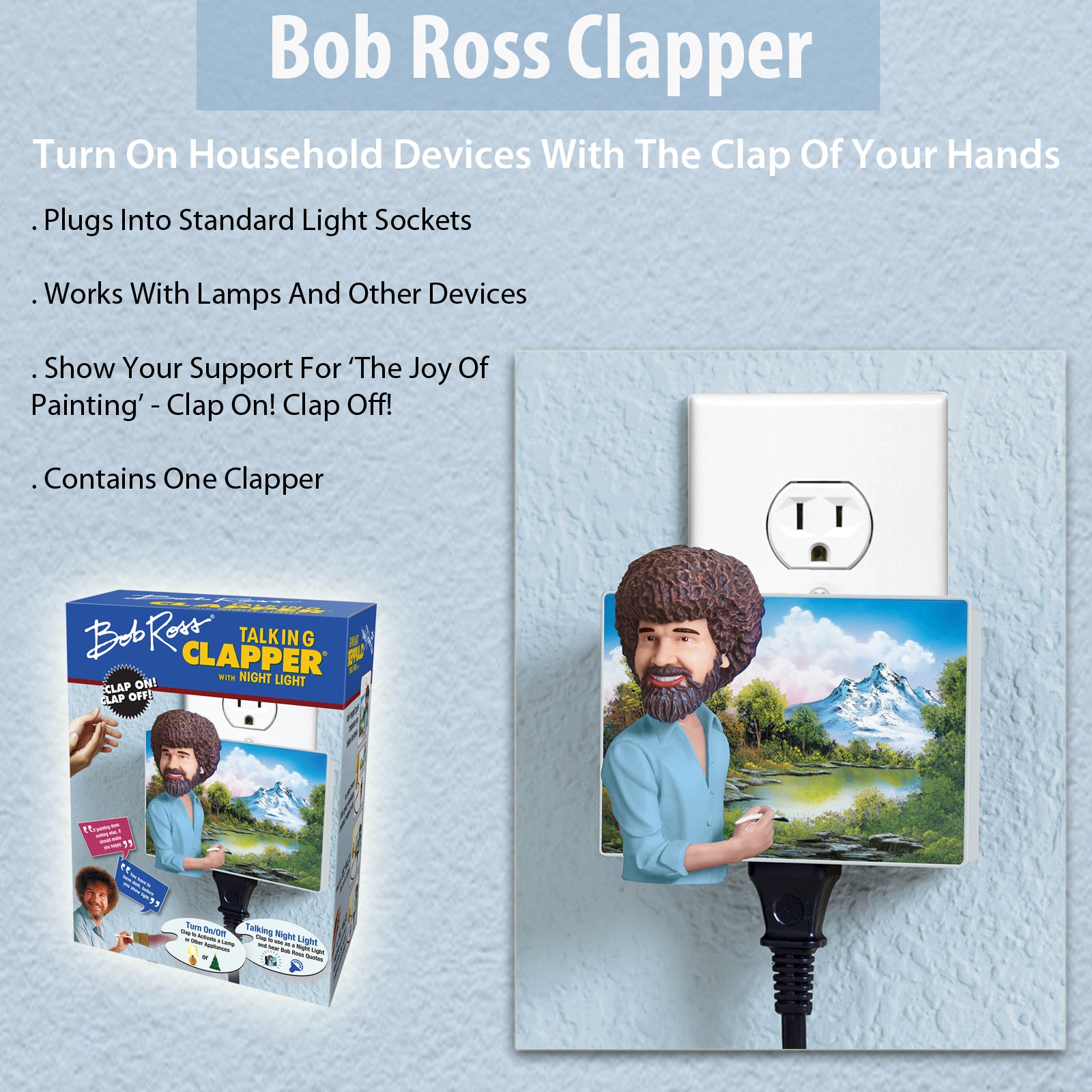 Bob Ross Clapper Sound Activated On-Off Senssor Night Light