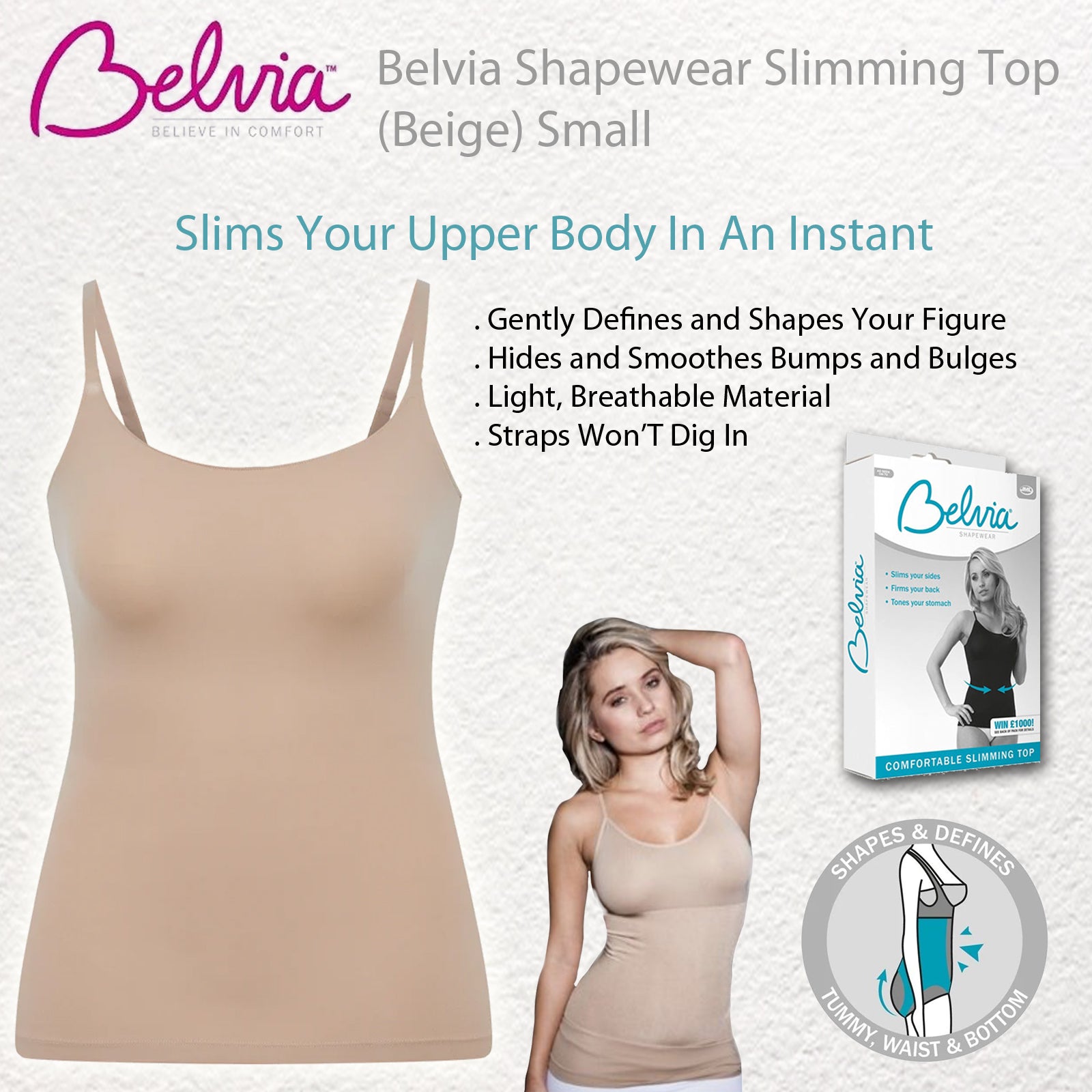 Belvia Shapewear Slimming Bodysuit (Black) Small