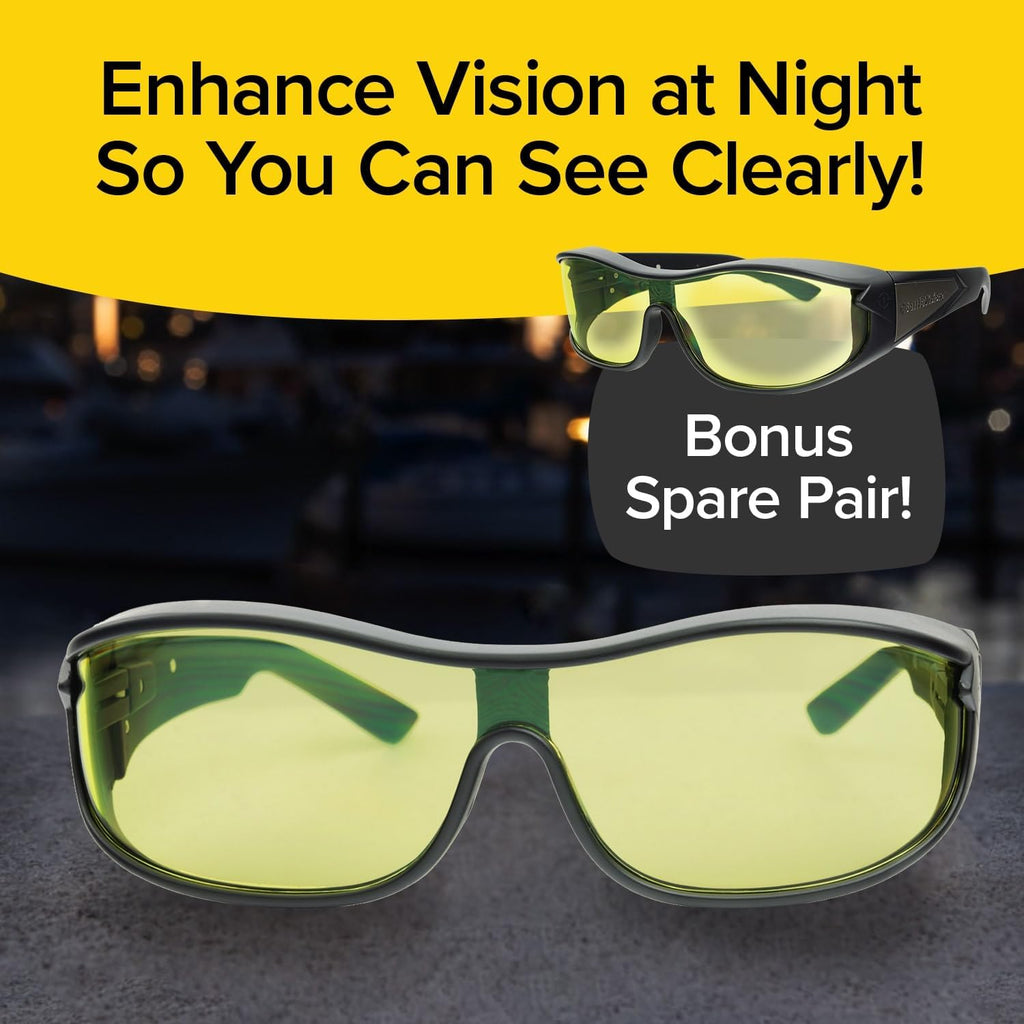 Battle Vision Wrap Around Glasses 3-Pack – Day, Night & Storm Sunglasses