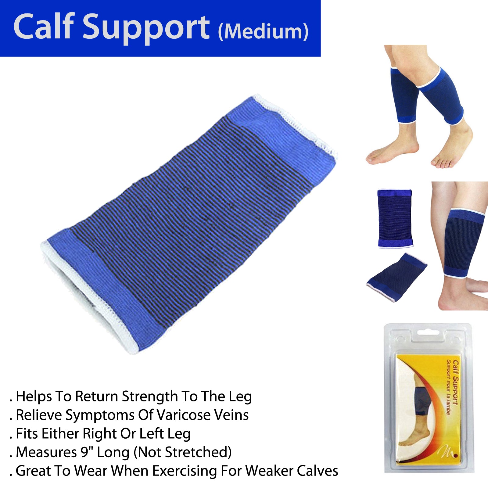 Calf Support Compression Sleeves Running Leg Support Brace (M)