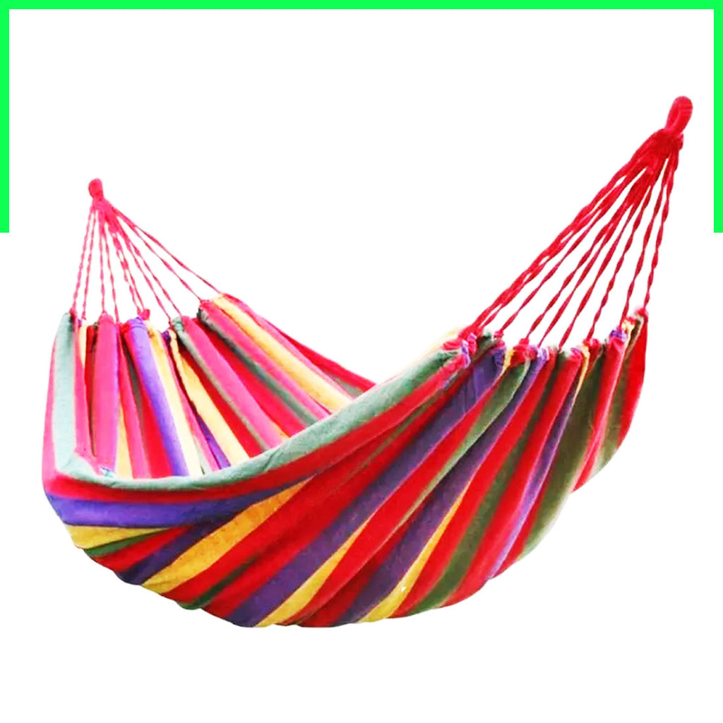 Stress Relief 2 Person Cotton Fabric with Carry Bag Travel Brazilian Hammock Lightweight Portable, L