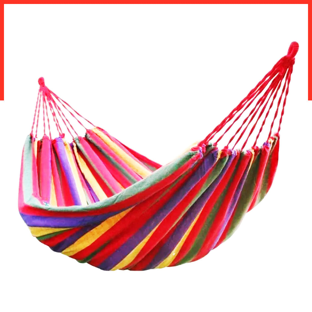 Stress Relief 2 Person Cotton Fabric with Carry Bag Travel Brazilian Hammock Lightweight Portable, L