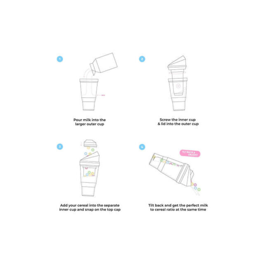The CrunchCup - A Portable Cereal Cup  -  Pink