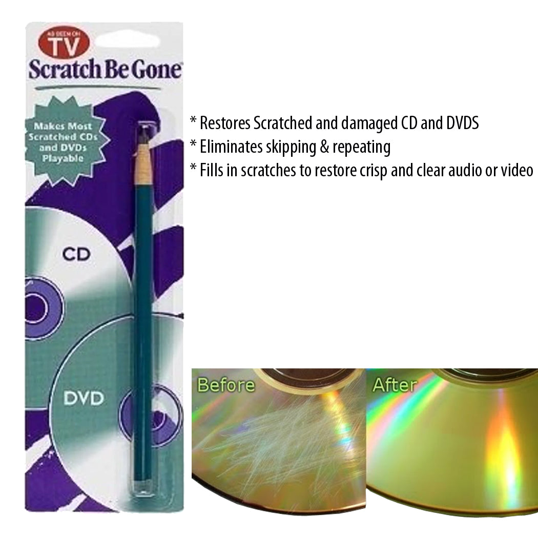 Scratch Be Gone CD/DVD Scratch Remover Scratched And Damaged