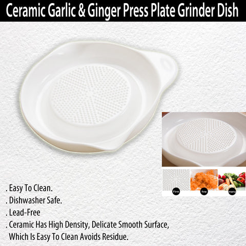 Ceramic Garlic & Ginger Press Plate Grinder Dish