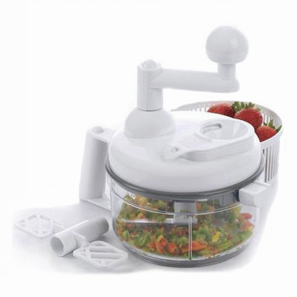 Commercial Chef Chopper and Mixer Set Hand-Powered Food Chopper and Mixer Set, CH1502, White
