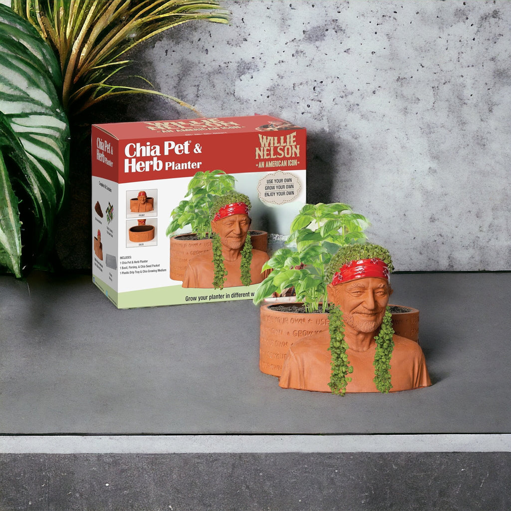 Chia Pet & Herb Planter Home Decor Pottery Products - Willie Nelson