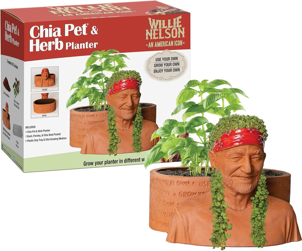 Chia Pet & Herb Planter Home Decor Pottery Products - Willie Nelson