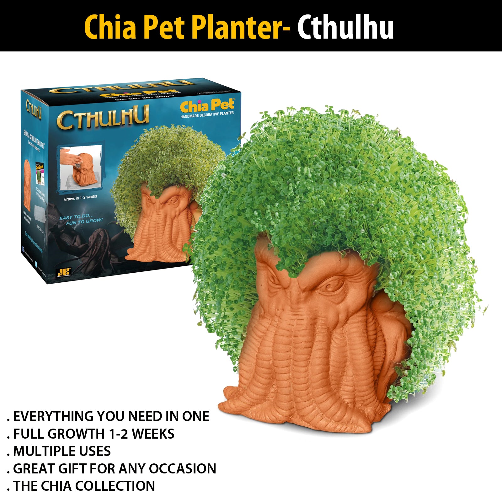 Chia Pet Planter Cthulhu Decorative Indoor Garden Flower Ceramic